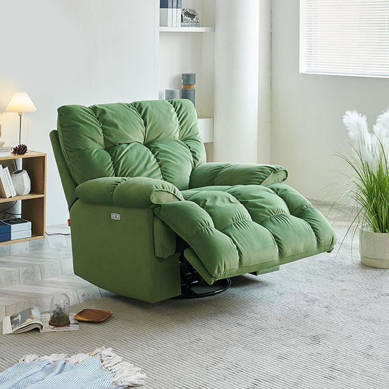 2023 New Arrival Hot Sale Velvet Fabric Material Vintage Swivel Rocker Single Electric Recliner Living Room Chair