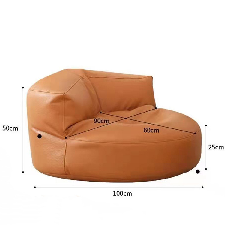 New arrival giant round pouf lounge fabric linen tatami lazy bean bag sofa for outdoor living room recreation entertainment