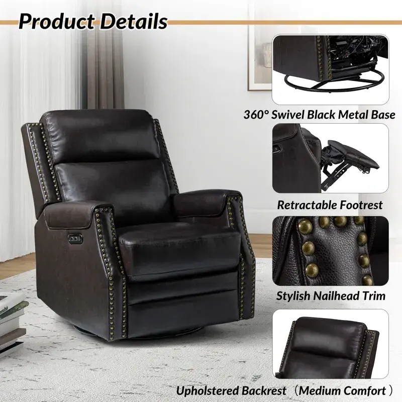 2023 Furniture Massage Single Relax PU Leather Leisure Lounge Armchair Arm Accent Chair Electric Leather Recliner Chair