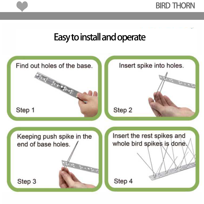 Bird Stab And Bird Guard Stainless Steel Bird Stab Scarer Repeller Repeller Pigeon