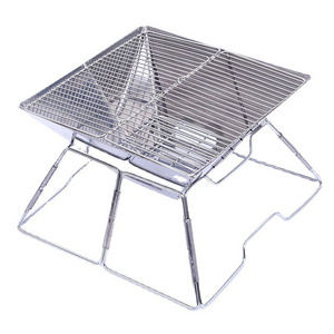 Portable barbecue rack camping hunting campfire outdoor equipment barbecue stainless steel folding barbecue stove