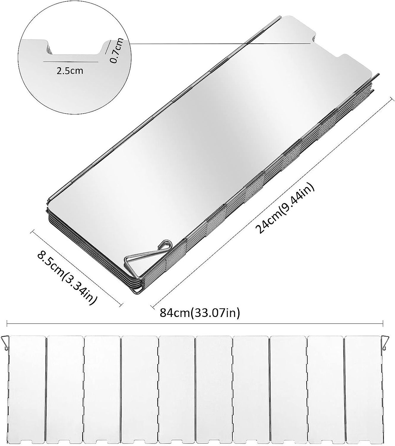 Mini Aluminum Alloy Plates Outdoor BBQ Foldable Wind Shield Ultra-Light Camping Cooker Gas Stove Screen Windshield