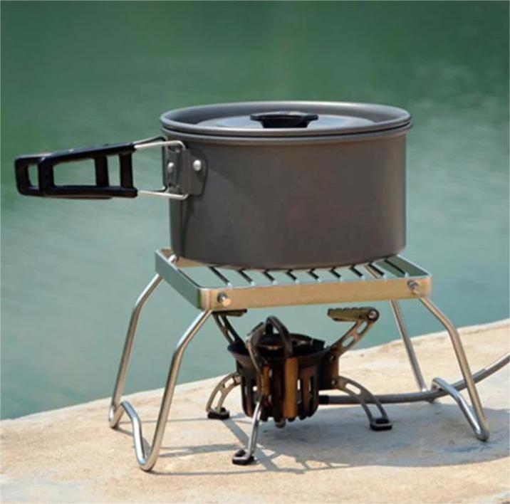 Outdoor Portable Mini Folding Stainless Steel Stove rack Camping Cooking Holder Small Mini BBQ Grill Cover Pan Rack Grill Net