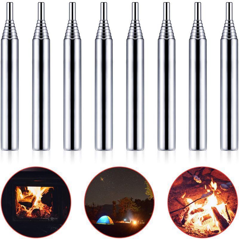 Outdoor camping fire tools - Convenient stainless steel retractable fire rod and fire tube