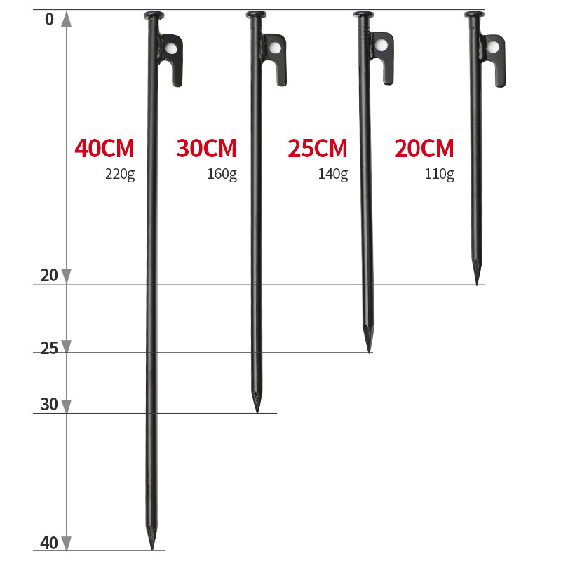 Outdoor Bold and Long 20cm 30cm 40cm Camping Ground Nail Canopy Tent Camping Nail Beach Camp Nail