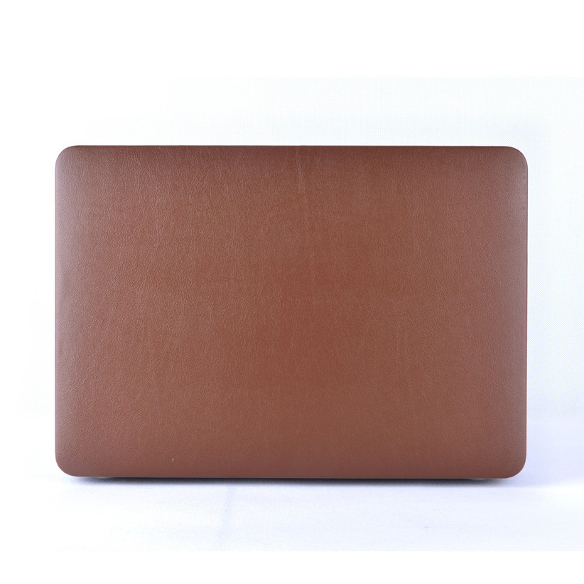 Factory custom PU leather finished PC shell hard cover laptop case leather for macbook pro laptop 15 inch