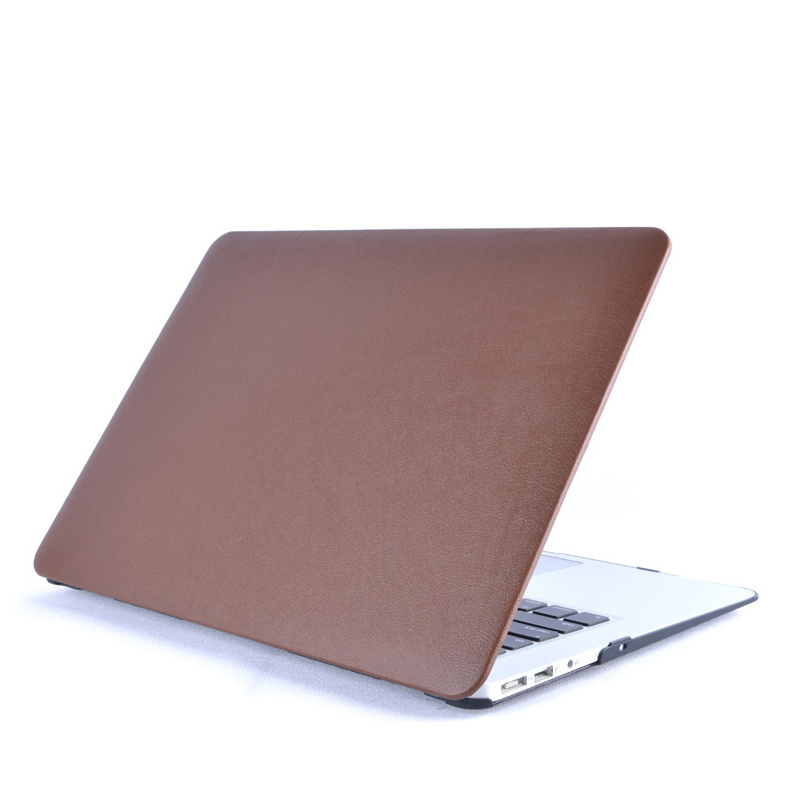 Factory custom PU leather finished PC shell hard cover laptop case leather for macbook pro laptop 15 inch