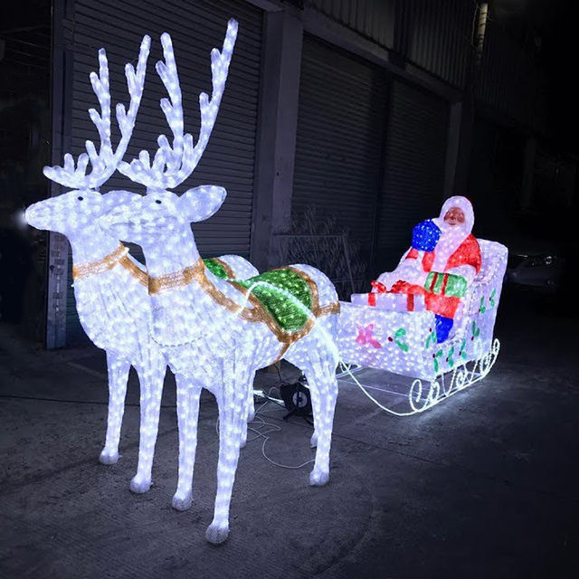 Christmas Festival Decoration Light Garden Lighting Reindeer With Sleigh Led Christmas Lights