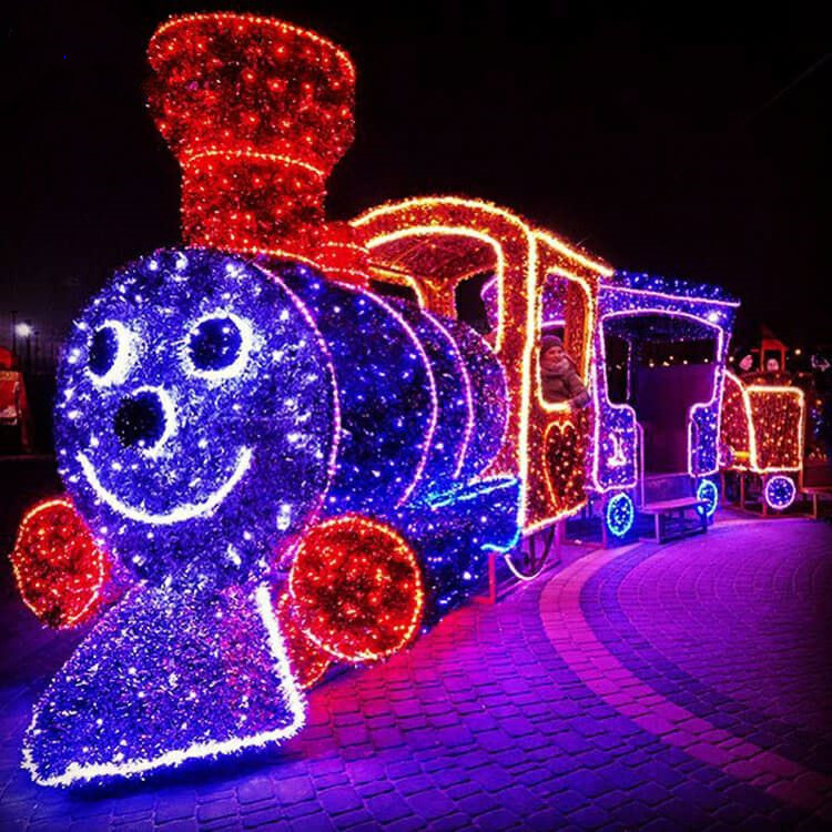 Giant Outdoor Festival Park Decoration Led Train Motif Light