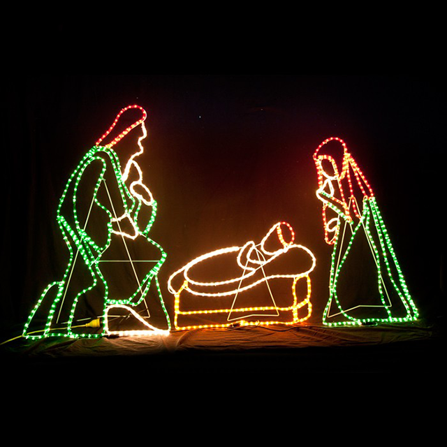 Jesus Nativity Scene Christmas Light Display