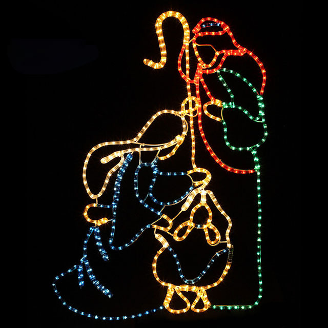 Christmas Nativity Scene With Colorful Led Light