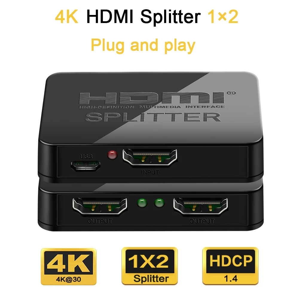 HI 1.4 Splitter 1 in 2 out Adapter 4K HI Switch HDCP Stripper 3D Splitter Power Signal Amplifier Switcher Splitter HI