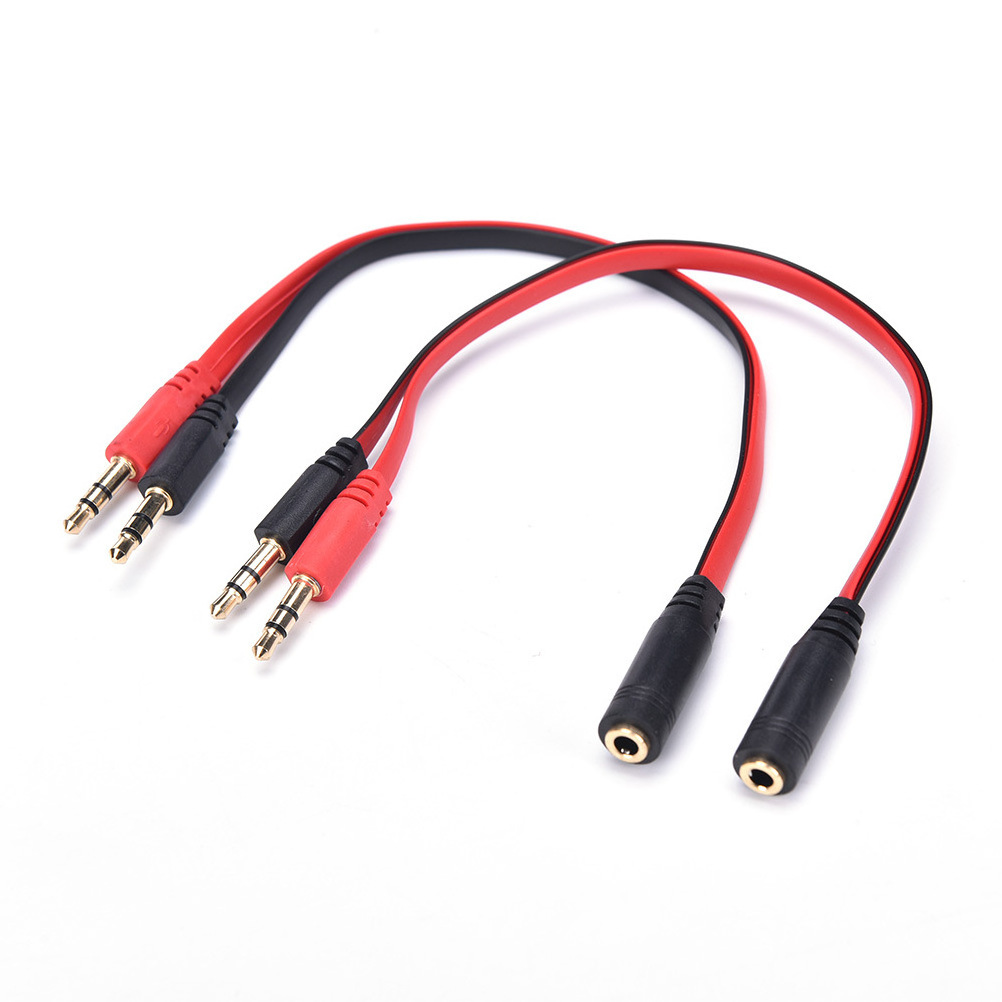 3.5mm AUX 1 Male to 2 Female Spliter Wire 3.5 Jack Audio Splitter Cable Headphone Earphone Speaker Stereo AUX Adapter Cord