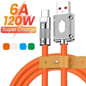 For iPhone for Samsung 120W 6A Fast Charging USB For IOS V8 Type C Micro 8pin Charger Cable for Apple Android