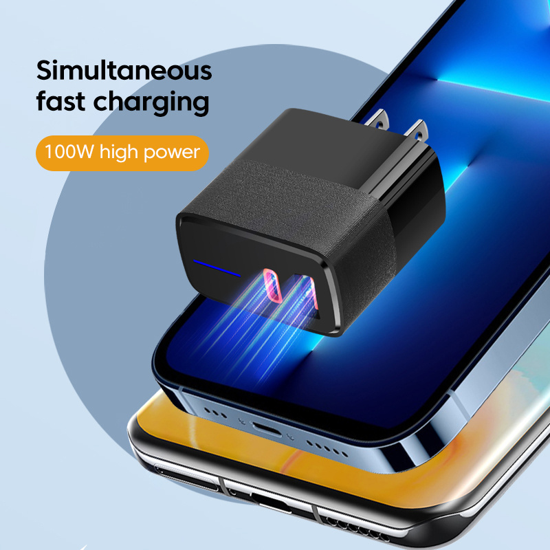 100W USB Type C Charger PD QC 5.0 Quick Charge Type-C Fast Charging Phone Adapter For iPhone 14 13 12 Xiaomi Huawei Samsung