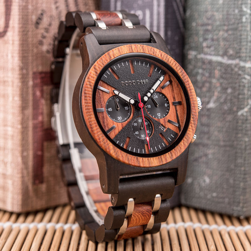 DODO DEER 2022 Dopshipping Chronograph Watches Wood Tree Watch Auto Date Feature Quartz Engraved 2020 Glass Round Wooden for Men