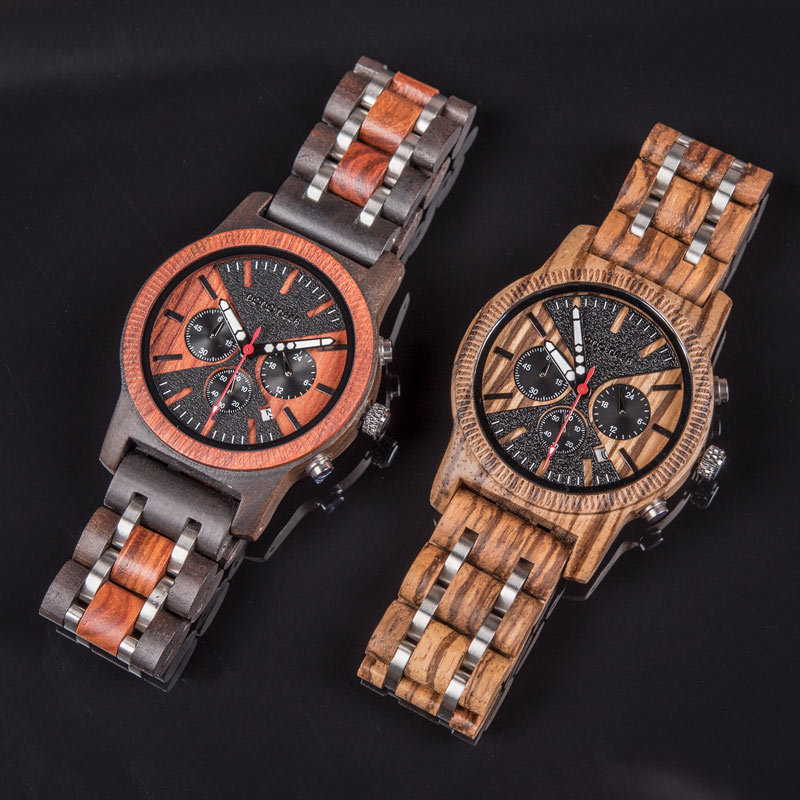 DODO DEER 2022 Dopshipping Chronograph Watches Wood Tree Watch Auto Date Feature Quartz Engraved 2020 Glass Round Wooden for Men