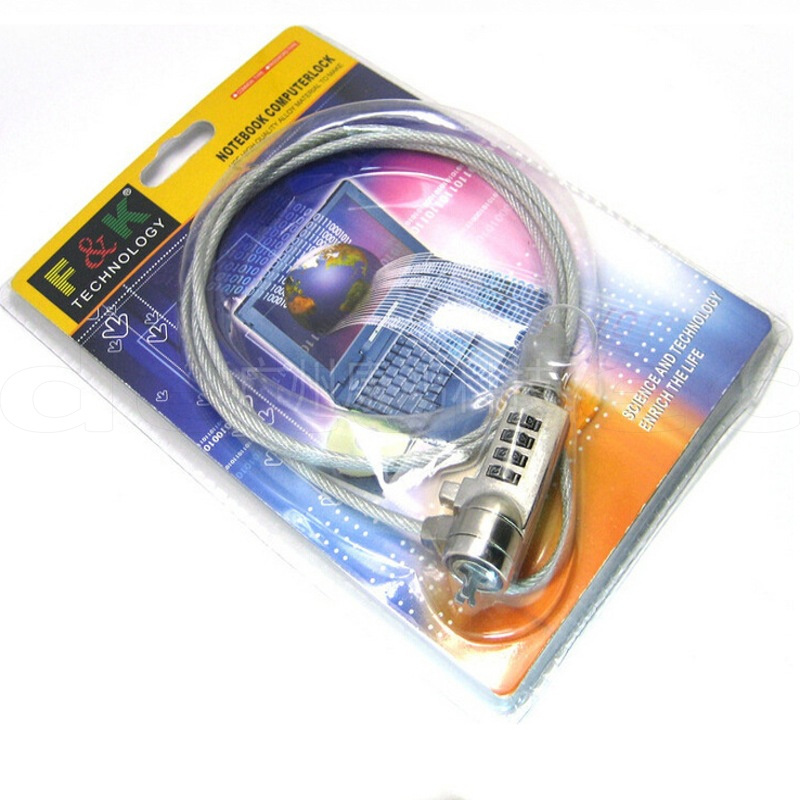 Newly 1.8M Combination Laptop Lock Anti-theft cable computer laptop key lock with 4 digits