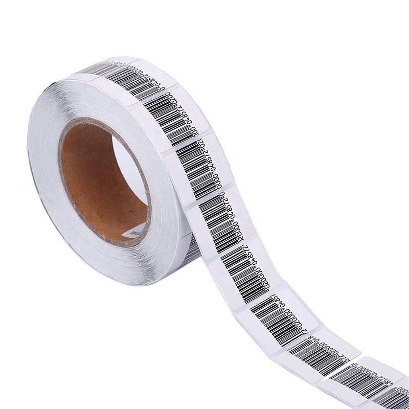 40*40mm barcode anti theft rf soft label for retail eas label 8.2mhz frequency