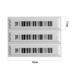 DETA EAS security soft tag 3 chips barcode Adhesive 58khz am dr label for supermarket