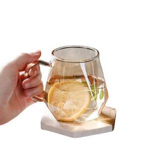 Amber Glass Jug Set Drinking Tilted Elegant Transparent High Quality Home Lovely Large Cool Wine Drinking Glasses