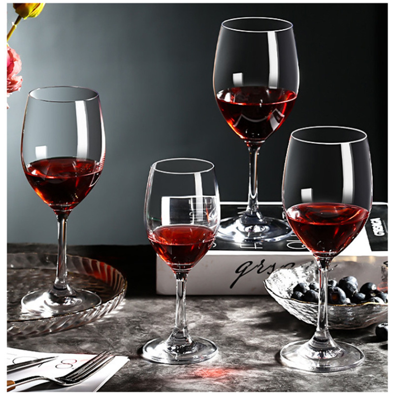 Wholesale Custom Luxury Clear Blue Tritan Goblet Wine Glasses Set of 6 Cup White Crystal Red Wine Glasses for Wedding