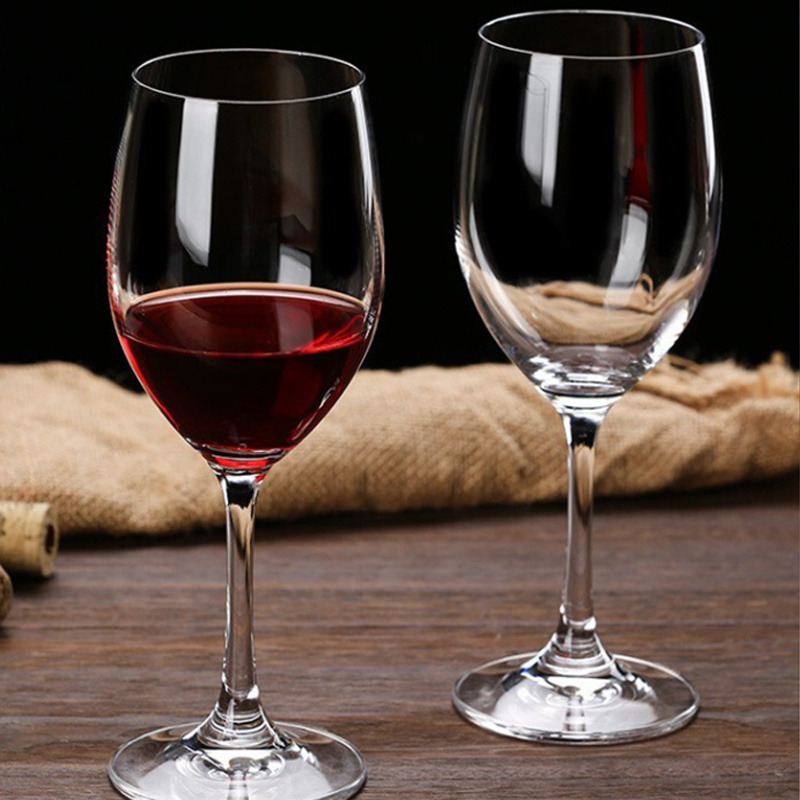 Wholesale Custom Luxury Clear Blue Tritan Goblet Wine Glasses Set of 6 Cup White Crystal Red Wine Glasses for Wedding