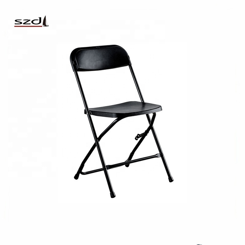 Cheap Steel Frame Black Plastic Folding Chair With Drainage Holes SD-19