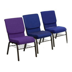 Free Sample Cheap Stackable Sillas Para La Iglesia Metal Legs Fabric Cushion Seat Church Chair for Sale