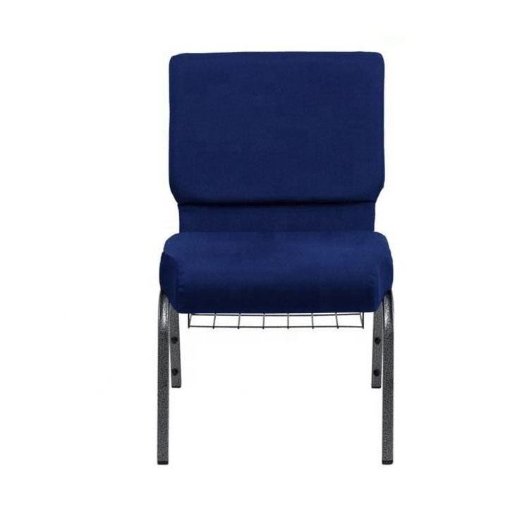 Free Sample Cheap Stackable Sillas Para La Iglesia Metal Legs Fabric Cushion Seat Church Chair for Sale