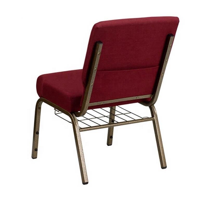 Wholesale Modern Durable Cushion Seat Sillas Para Iglesia Usadas Metal Legs Fabric Seat Church Chair