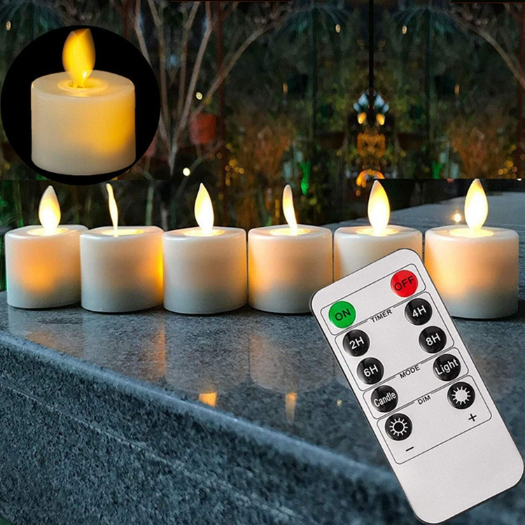 Cheap Led Tea Light Candle Flameless Swing Led Candle With Remote Timer Control Battery Operated Led Candle Light