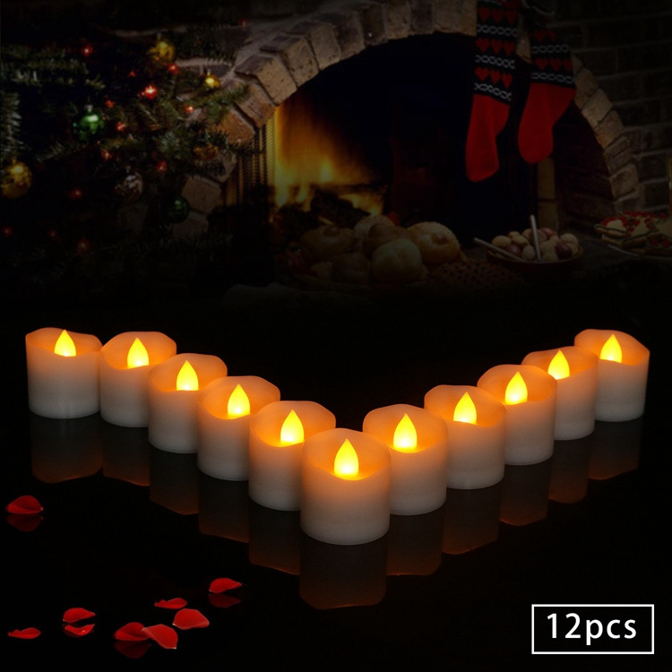 2 Key Remote Controller Mini White Plastic Tea Light Led Candle Flickering Flameless Artificial Tealight Candles For Wedding