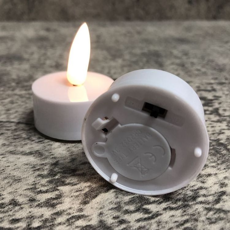 Customized Warm Yellow Light Battery Powered Electric Tea Lights Flickering Fake White Tea Lights For Wedding,Holiday,Table