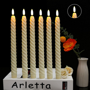 Flameless Taper Candles with Remote Battery Operated Window Candles with Timer Fake Led Spiral Flickering Candle  Pack of 6