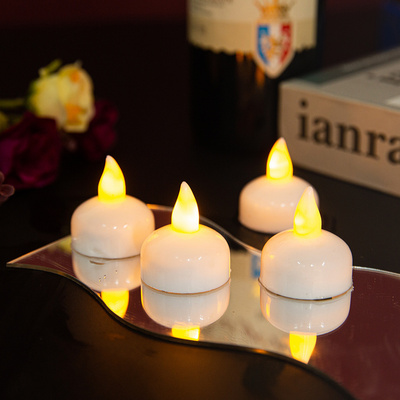 Home Decoration Tealight Yellow Flickering Led Wax Floating Candles Floating Flameless LED Tea Light Electronic Candles