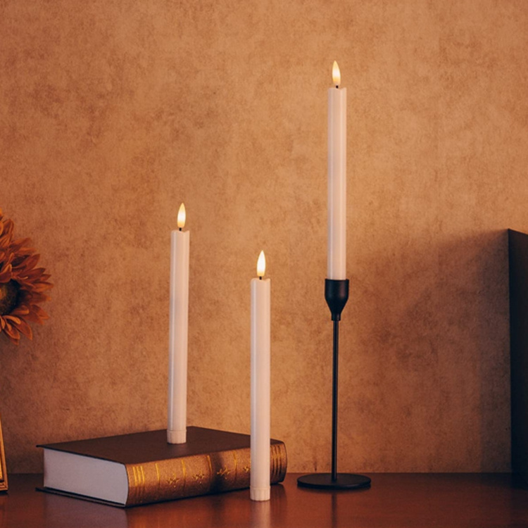 Most realistic White battery candles glowing Flame Fake Candlestick Remote Timer Flickering Flameless Window Tall Candle