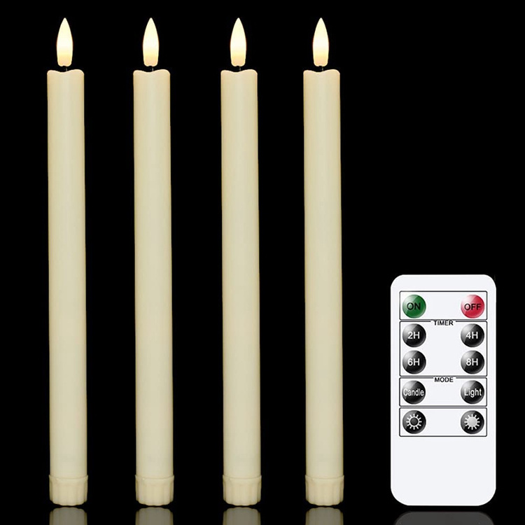 Most realistic White battery candles glowing Flame Fake Candlestick Remote Timer Flickering Flameless Window Tall Candle