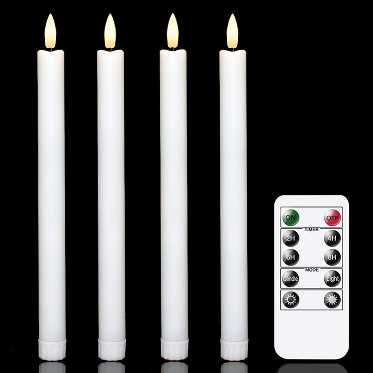 Most realistic White battery candles glowing Flame Fake Candlestick Remote Timer Flickering Flameless Window Tall Candle