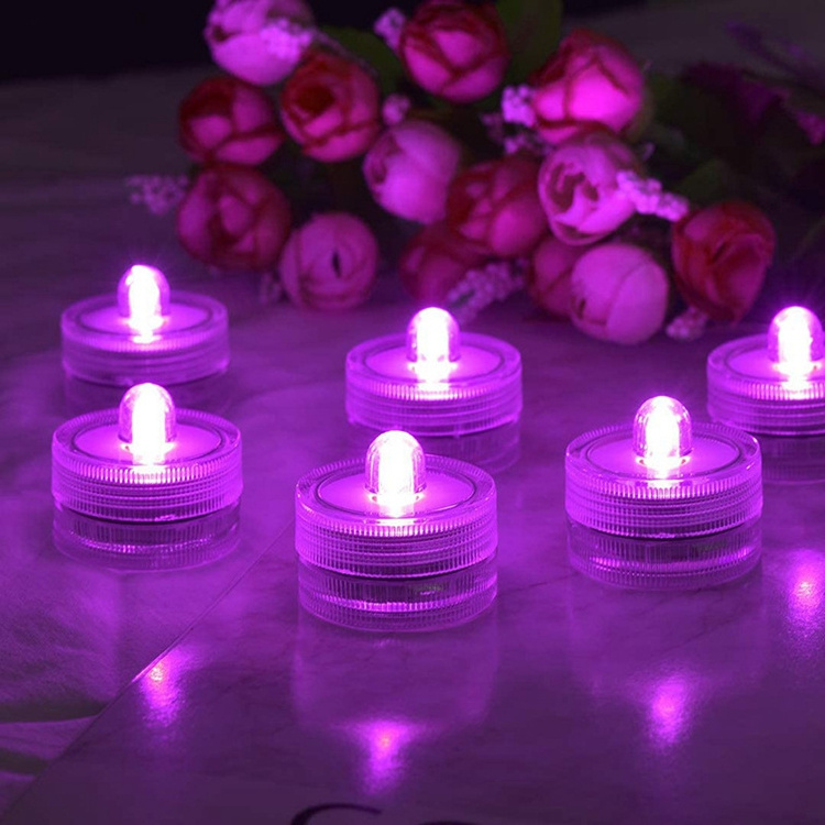 Multi-color Waterproof Flameless Candle Tealight Submersible LED Light Plastic Small Candle With Battery For Wedding, Party