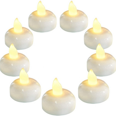 Home Decoration Waterproof Flameless  Tealight Yellow Flicker Floating LED Tea Light Candles With Battery