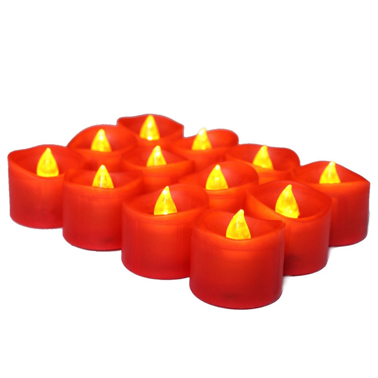 Bulk Red Flameless Tea Lights Battery Operated Holiday Decorative Flickering Flameless Led Candles For Halloween,Christmas