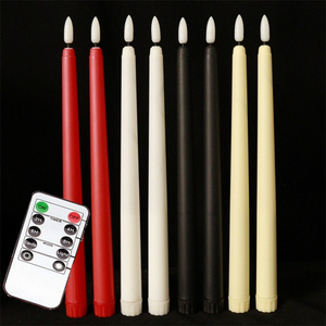 Assorted Color 11" Long Led Candle Red Led Tapered Candle Flameless Skinny Led Battery Operated Candles With Remote For Party