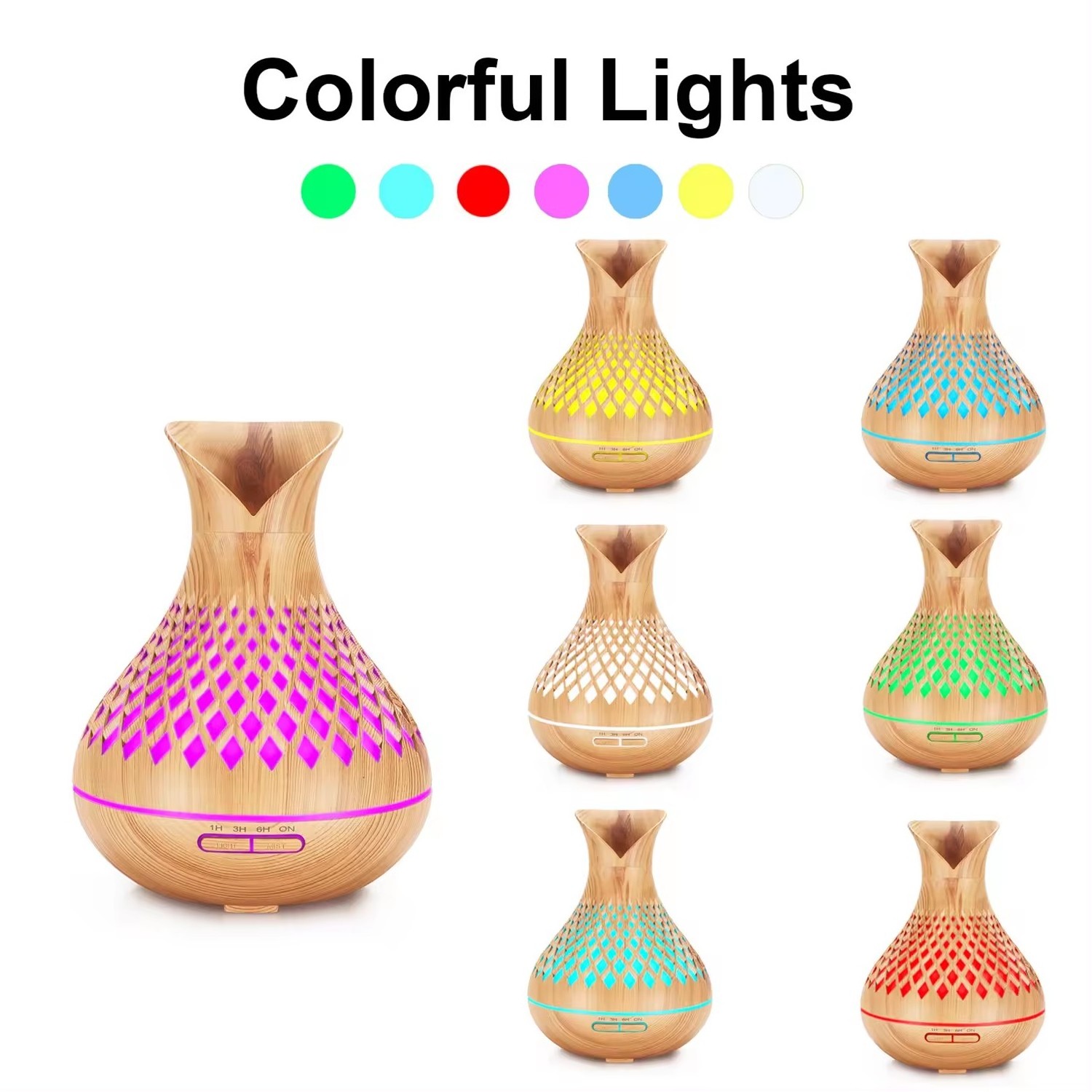 Colorful Lights Wood Grain Aroma Diffuser New Commercial Aroma Diffuser 2024 Aroma Oils For Diffusers