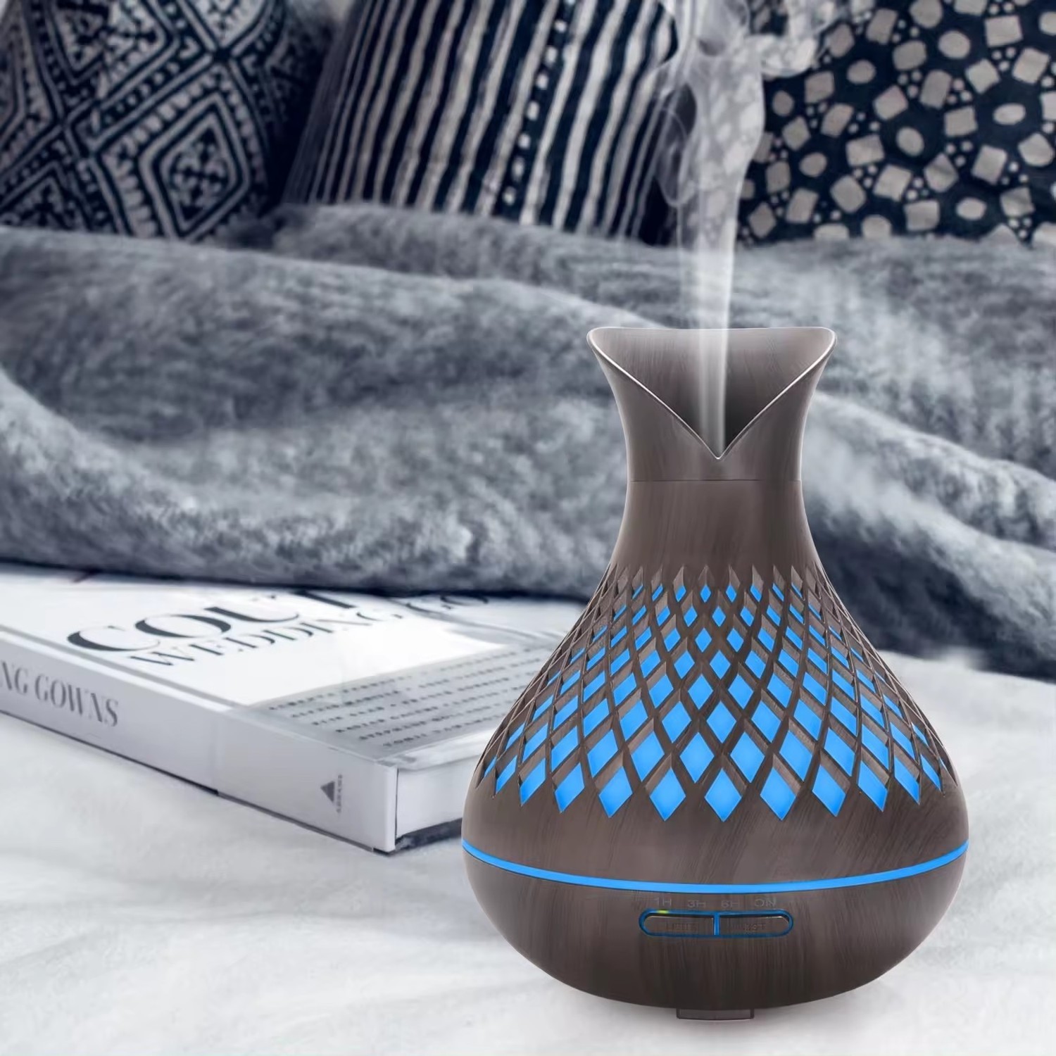 Colorful Lights Wood Grain Aroma Diffuser New Commercial Aroma Diffuser 2024 Aroma Oils For Diffusers