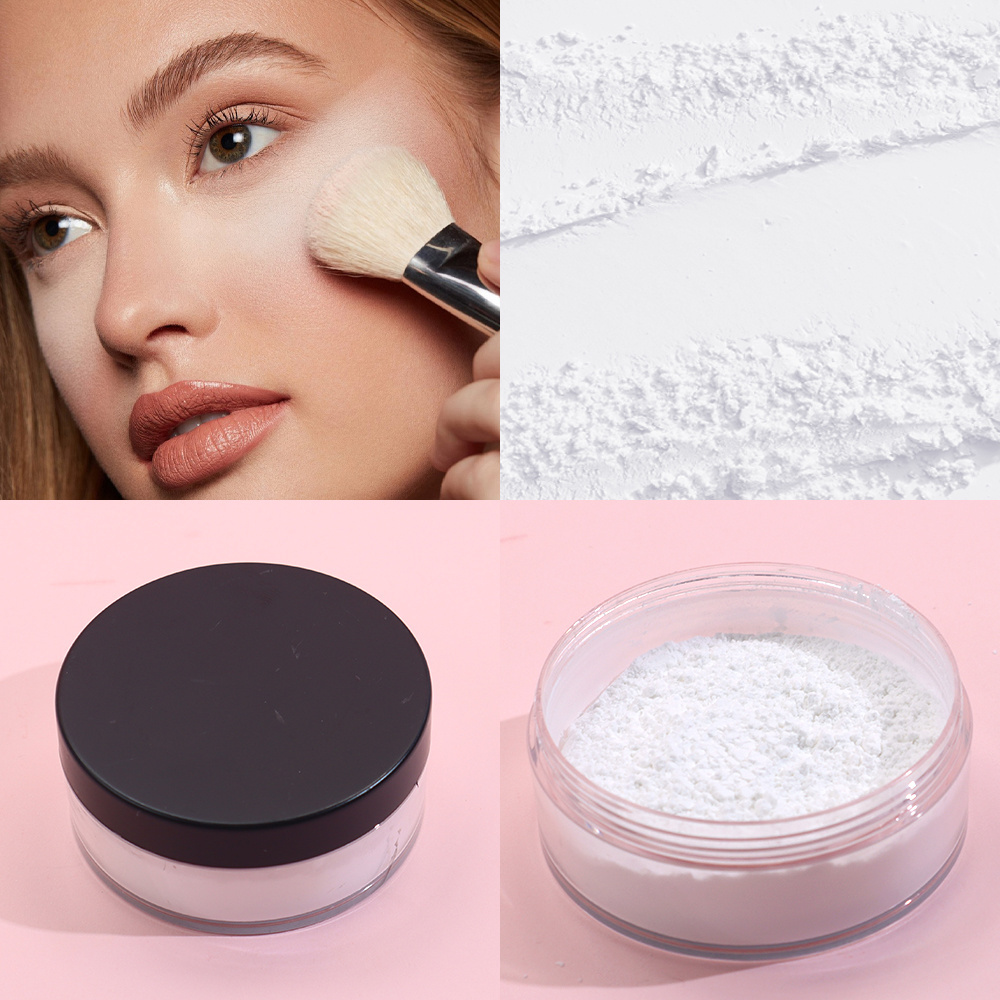 Private Label Vegan Oil Control Waterproof Transparent Setting Powder Cosmetics Makeup White Loose Powder