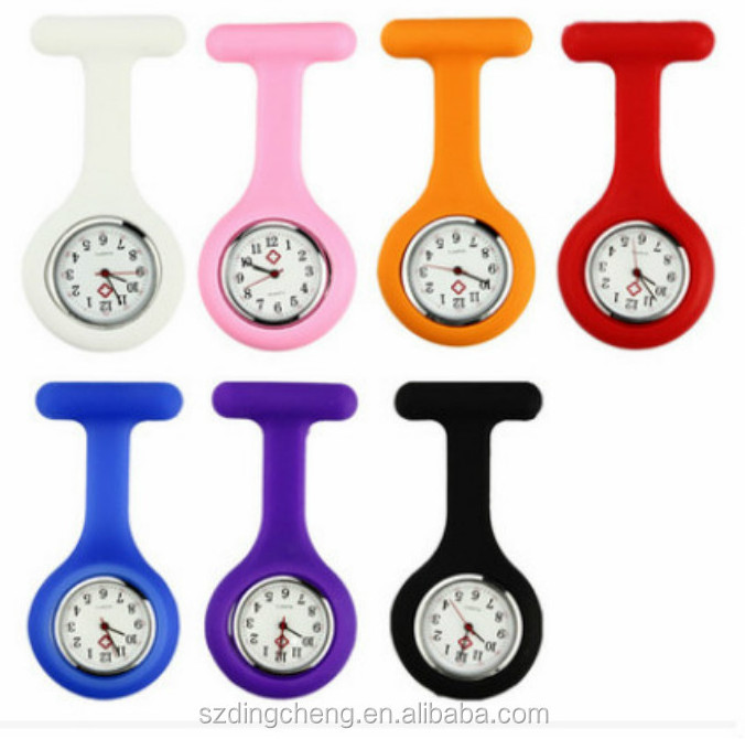 Fashion Nurses Watches Doctor Fob Watch Brooches Silicone Tunic Batteries Medical Nurse Women Watches Quartz with Clip relogio