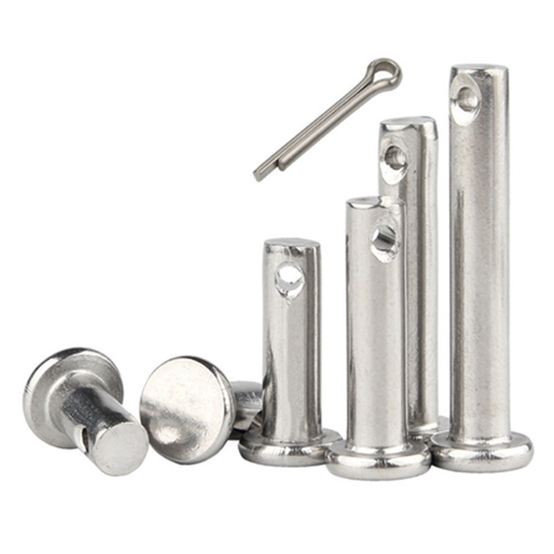 DIN1444 stainless steel grooved clevis pin with Flat Head Cylindrical Locating Pin with hole ends pin