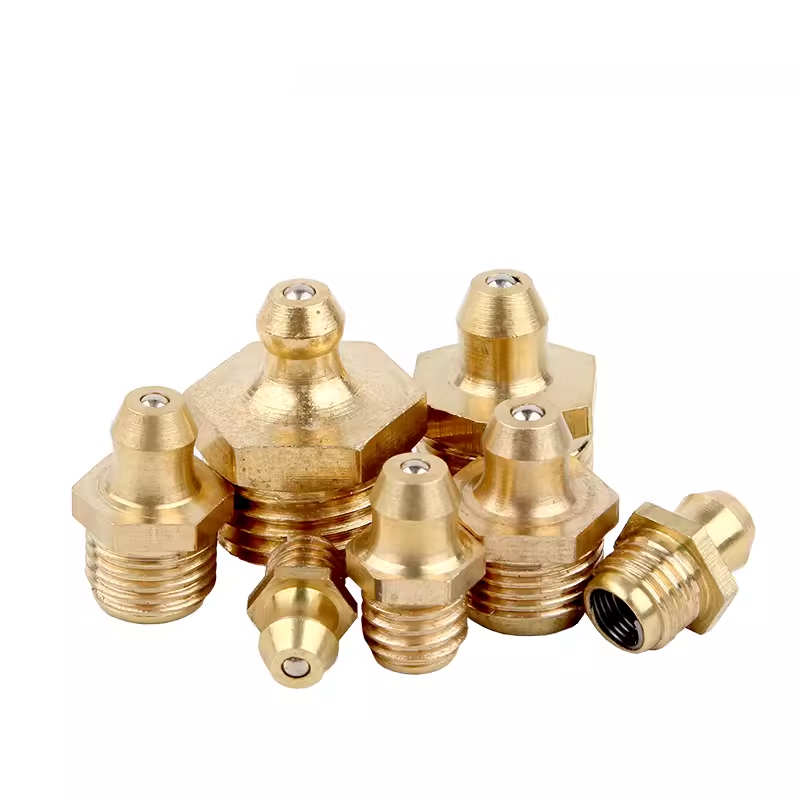 Metric M6 M8 M10 Brass Zerk Grease Nipple Fittings Assortment Kit - Straight, 90 Degree, 45 Degree Angled