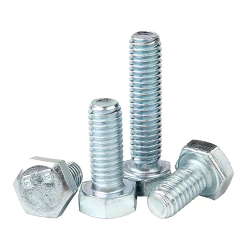 Hexagon all Full Thread Bolts with Carbon Steel Grade 8.8 blue and white zinc plated galvanized m20 m10